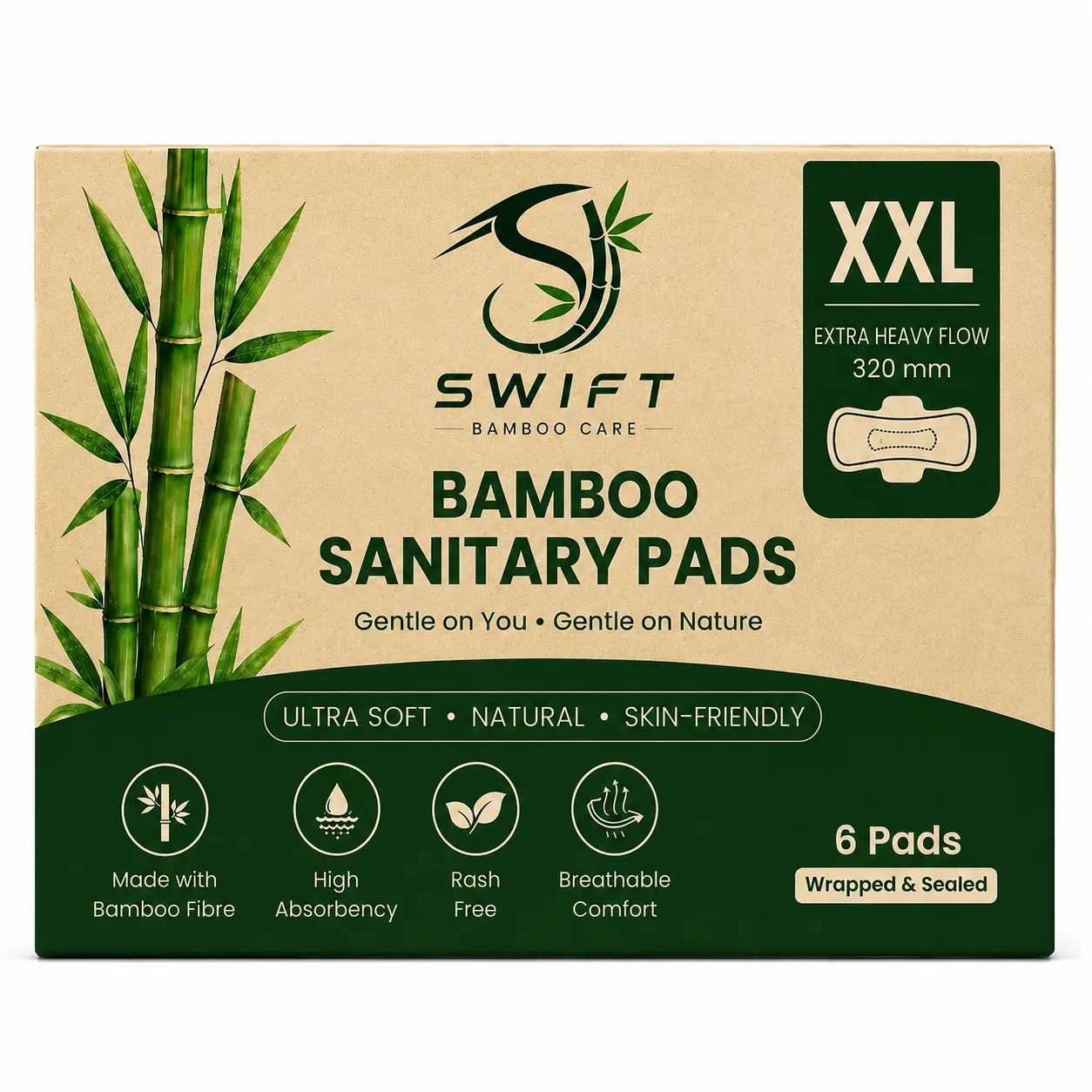 Swift XXL Bamboo Sanitary Pads (320mm) - Image 2