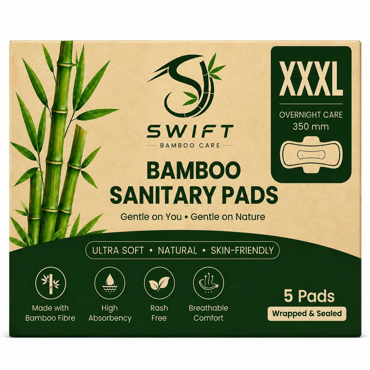 Swift XXXL Bamboo Sanitary Pads (350mm) - Image 2